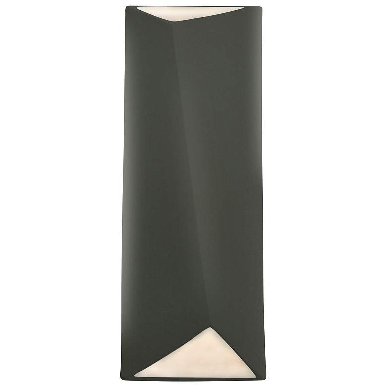 Image 1 Ambiance 16 1/4"H Pewter Green Rectangle LED ADA Wall Sconce