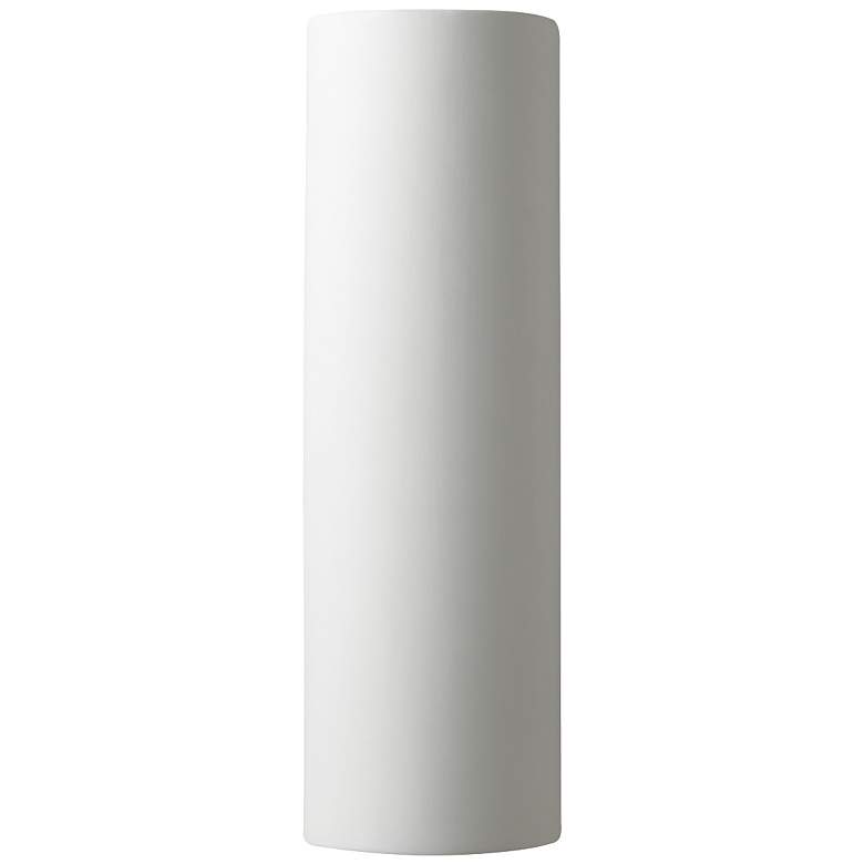 Image 1 Ambiance 17 inch High Matte White Ceramic Tube ADA Wall Sconce