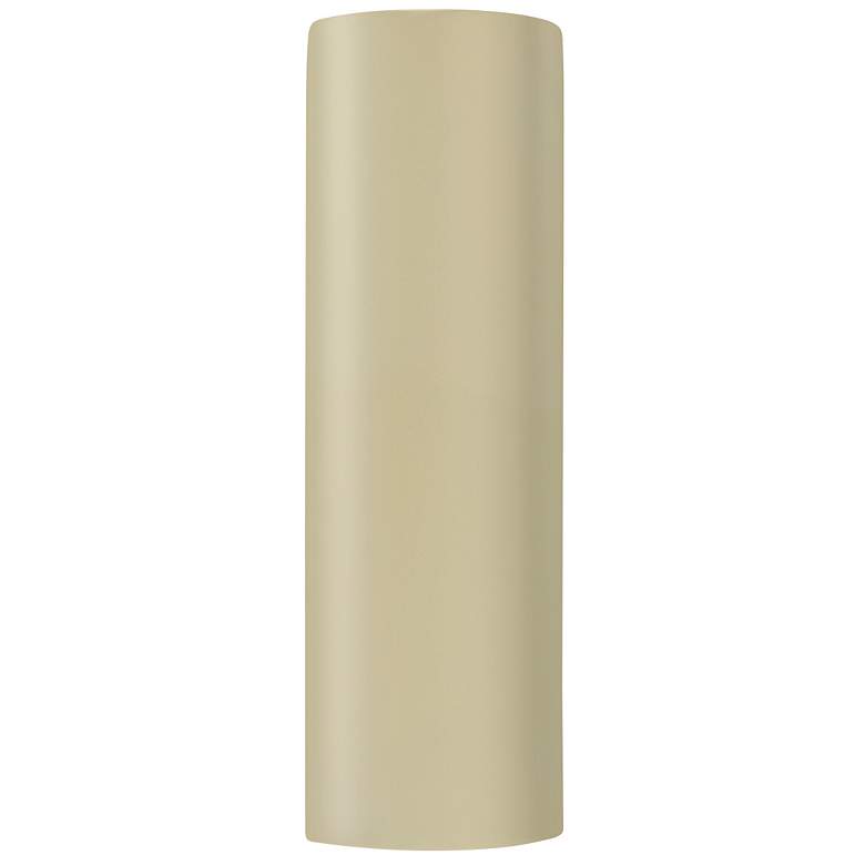 Image 1 Ambiance 17 inch High Vanilla Gloss Ceramic Tube ADA Wall Sconce