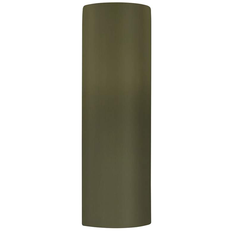 Image 1 Ambiance 17"H Closed Top Matte Green Tube ADA Outdoor LED Wall Sconce