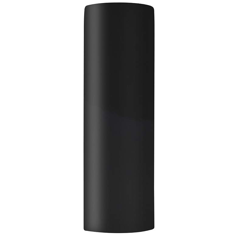 Image 1 Ambiance 17"H Gloss Black Tube Closed Top ADA Wall Sconce