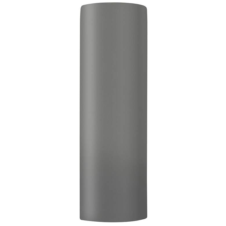 Image 1 Ambiance 17"H Gloss Gray Tube Closed Top ADA Wall Sconce