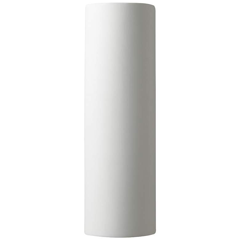 Image 1 Ambiance 17 inchH Matte White Gold Tube Closed ADA Wall Sconce