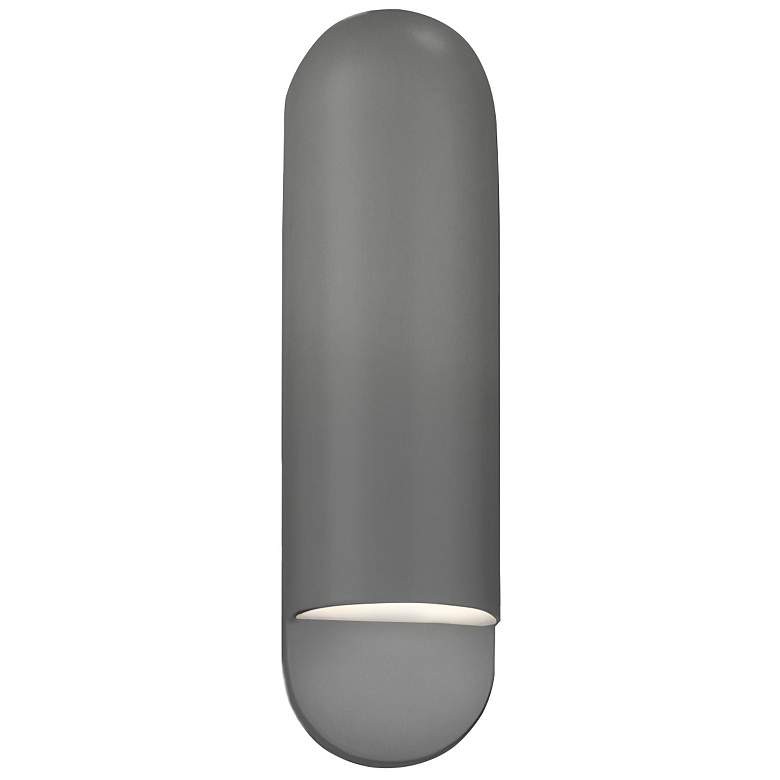 Image 1 Ambiance 20" High Gloss Gray Capsule LED ADA Wall Sconce