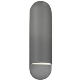 Ambiance 20" High Gloss Gray Ceramic Capsule ADA Wall Sconce Ambiance 20" High Gloss Gray Ceramic Capsule ADA Wall Sconce