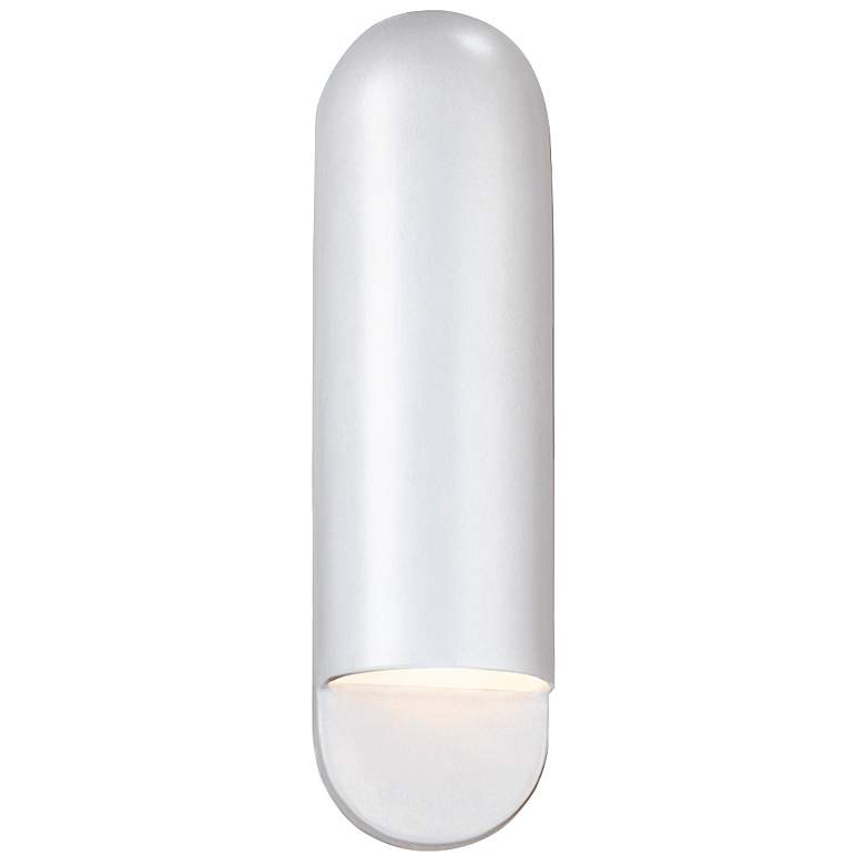 Image 1 Ambiance 20 inchH Gloss White Capsule ADA Outdoor Wall Sconce