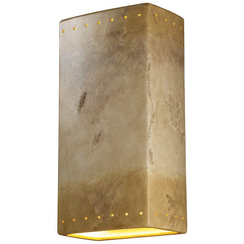 Image 1 Ambiance 21" High Greco Perfs Rectangle Outdoor Wall Sconce