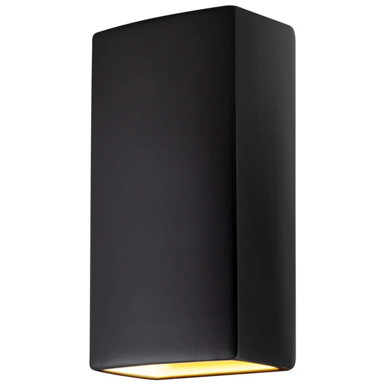 Image 1 Ambiance 21 inchH Carbon Black Rectangle Closed Outdoor Sconce