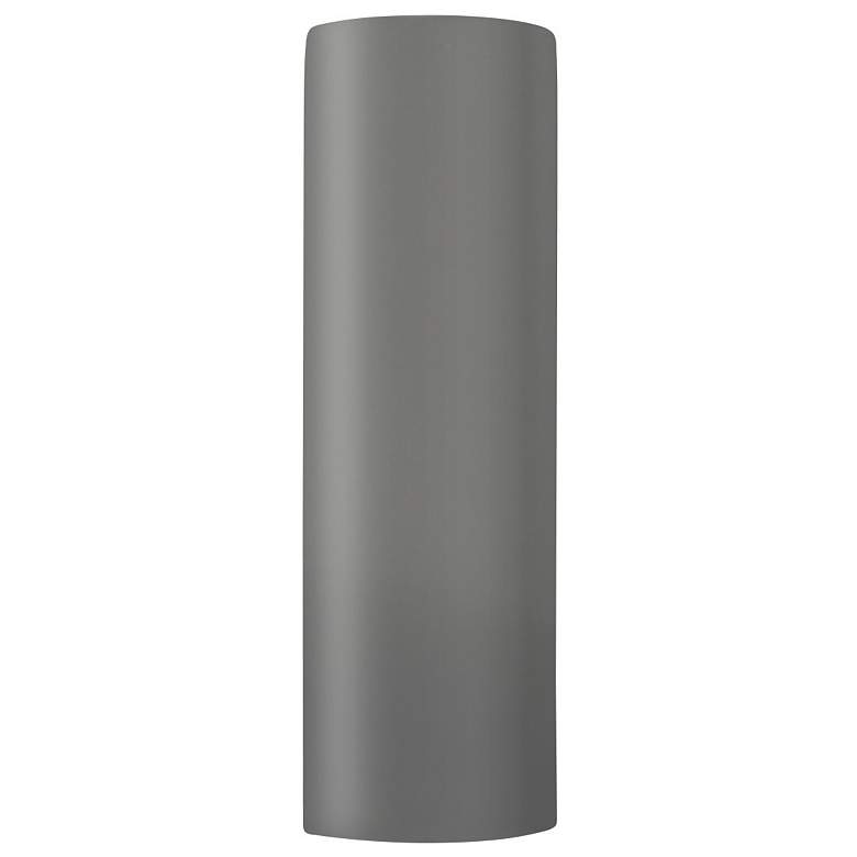Image 1 Ambiance 24" Closed Top Gloss Grey Really Big Tube ADA Outdoor Wall Sc