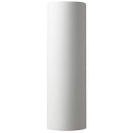 Image1 of Ambiance 24" Closed Top Matte White/Gold Really Big Tube ADA Outdoor S