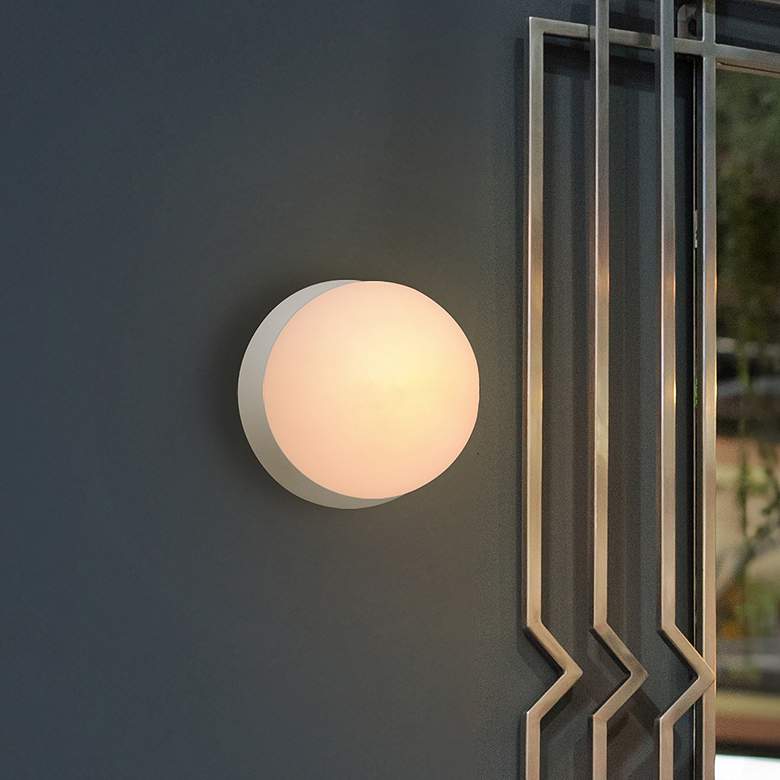 Image 1 Ambiance 4.5" Matte White Petite Coupe Wall Sconce