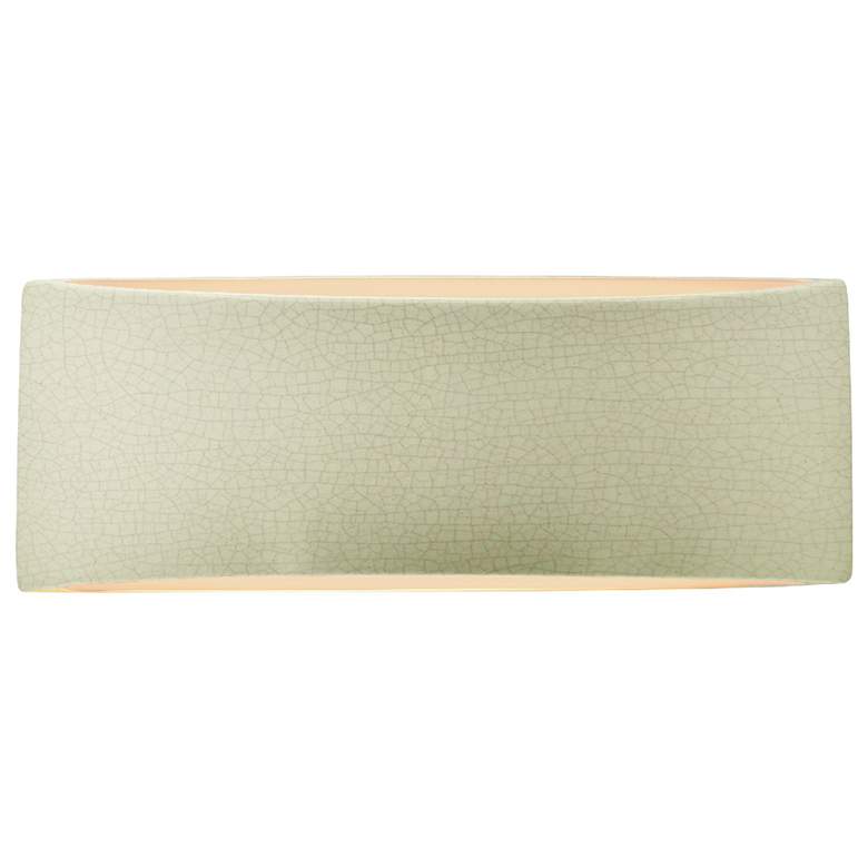 Image 1 Ambiance 5" Celadon Green Crackle Medium Tapered Arc ADA Wall Sconce