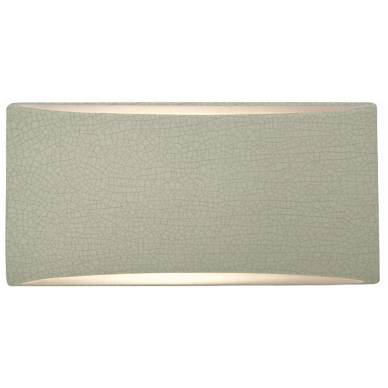 Image 1 Ambiance 5" Celadon Green Crackle Small Tapered Arc ADA Wall Sconce