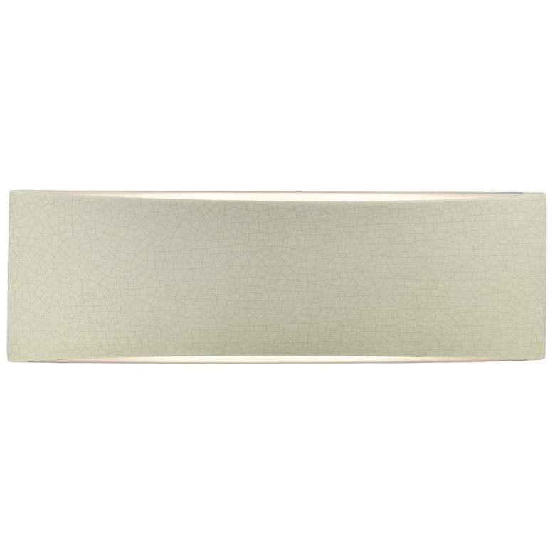 Image 1 Ambiance 5"H Celadon Green Crackle Large Tapered Arc ADA LED Wall Scon