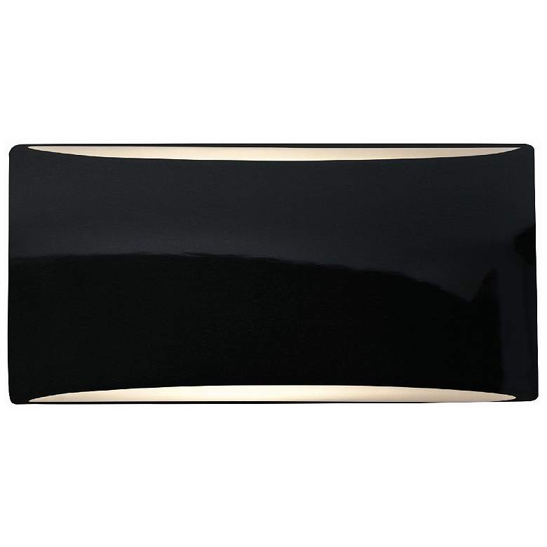 Image 1 Ambiance 5"H Gloss Black Small Tapered Arc ADA LED Wall Sconce