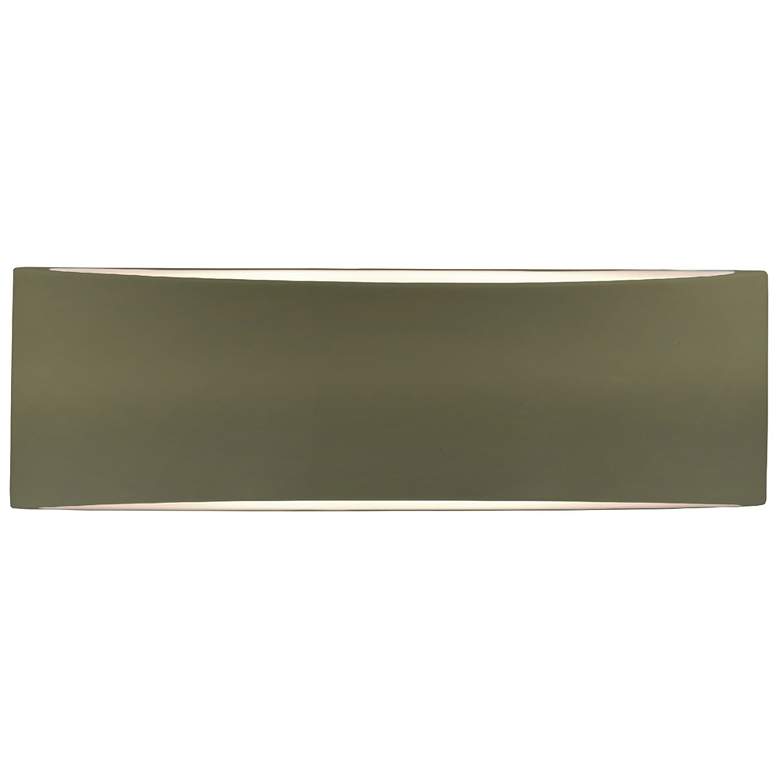Image 1 Ambiance 5"H Matte Green Large Tapered Arc ADA LED Wall Sconce