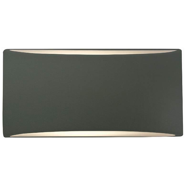 Image 1 Ambiance 5"H Pewter Green Small Tapered Arc ADA LED Wall Sconce