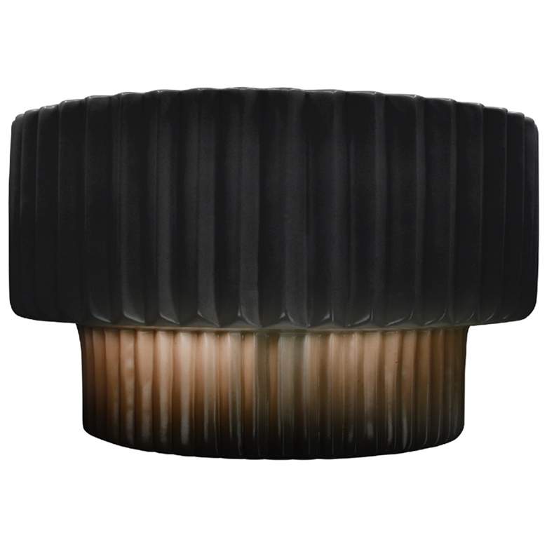 Image 1 Ambiance 6" Gloss Black Tier Pleated ADA Wall Sconce