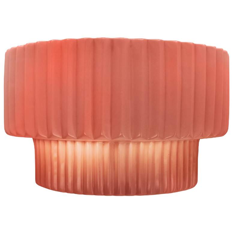 Image 1 Ambiance 6" Gloss Blush Tier Pleated ADA Wall Sconce
