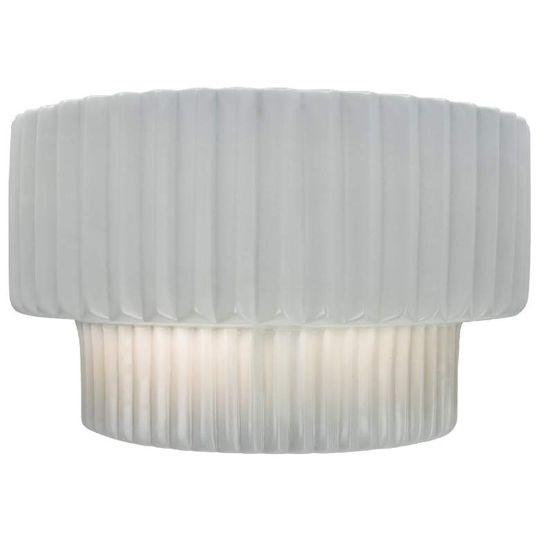 Image 1 Ambiance 6" Gloss White Tier Pleated ADA Wall Sconce