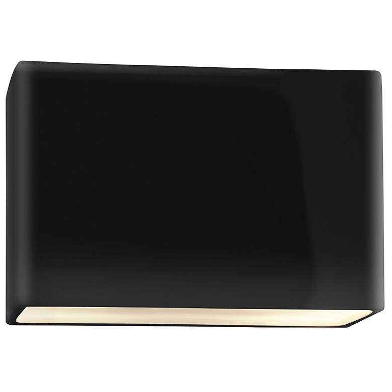 Image 1 Ambiance 6 inch High Gloss Black Wide Rectangle ADA Wall Sconce