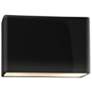 Ambiance 6" High Gloss Black Wide Rectangle ADA Wall Sconce