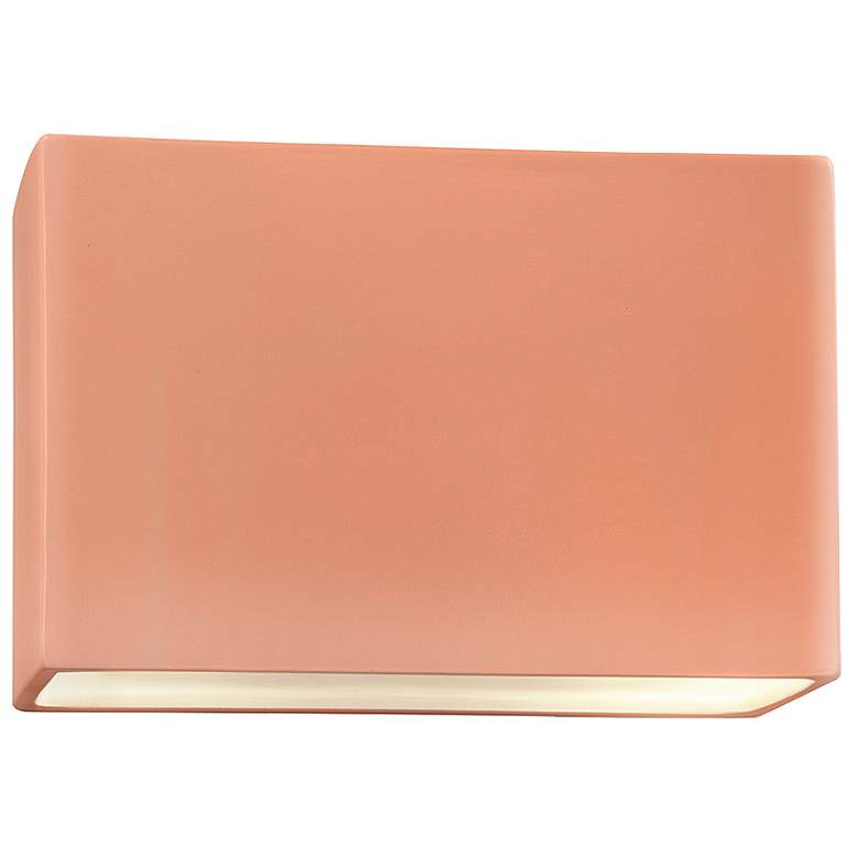 Image 1 Ambiance 6 inch High Gloss Blush Wide Rectangle ADA Wall Sconce
