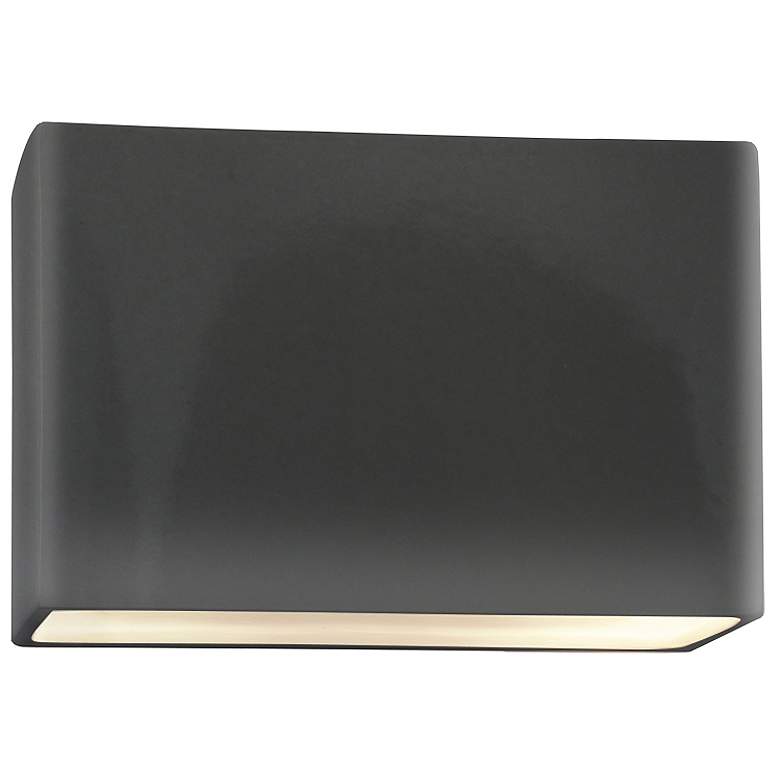 Image 1 Ambiance 6" High Gloss Gray Wide Rectangle ADA Wall Sconce