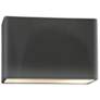 Ambiance 6" High Gloss Gray Wide Rectangle ADA Wall Sconce