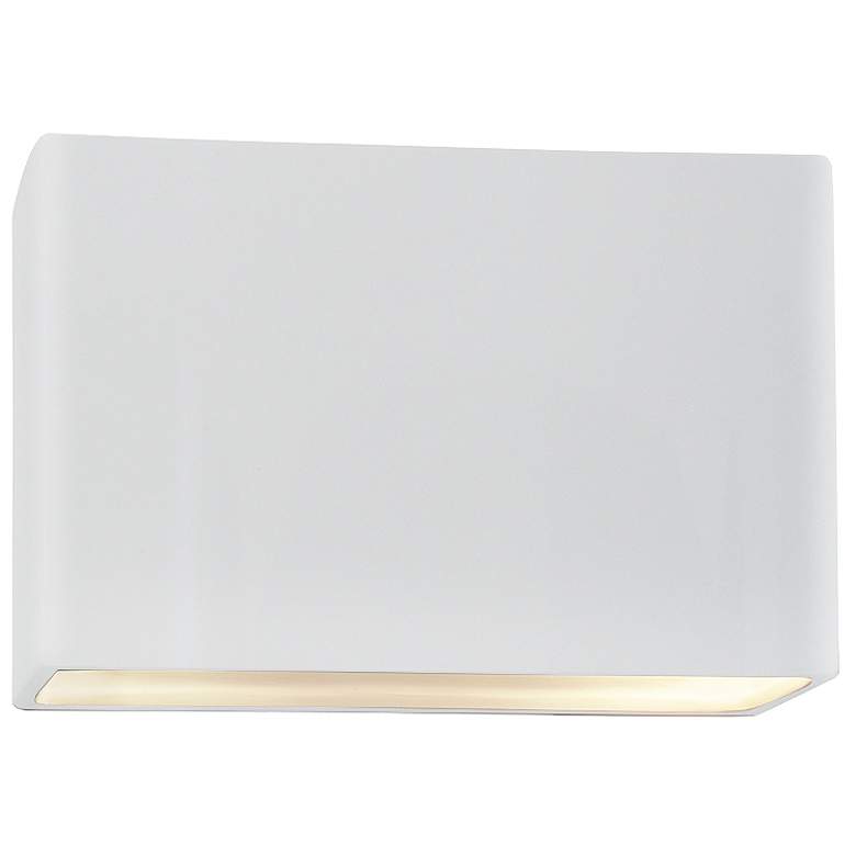 Image 1 Ambiance 6 inch High Gloss White Wide Rectangle ADA Wall Sconce