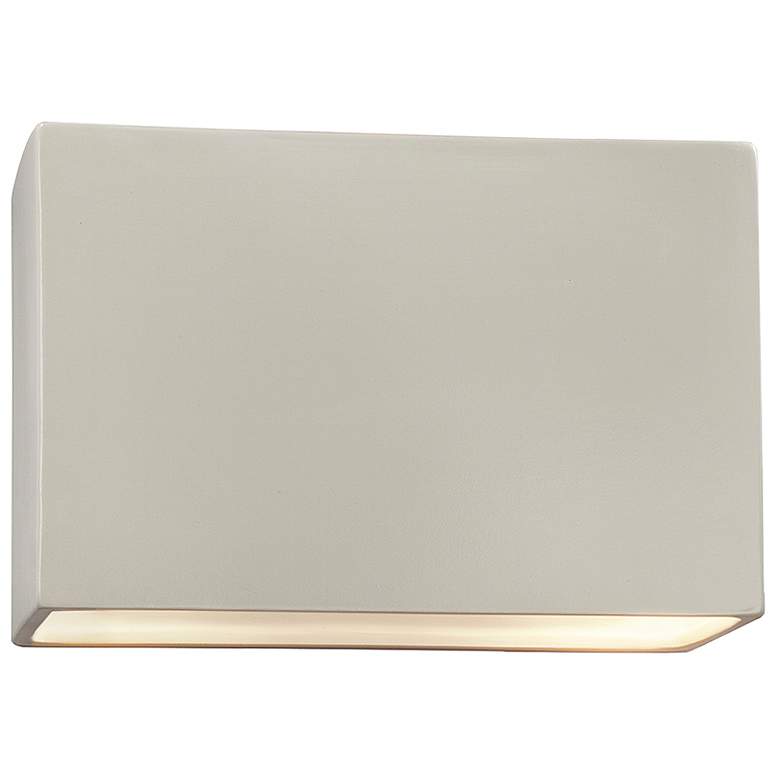 Image 1 Ambiance 6" High Matte White Wide Rectangle ADA Wall Sconce