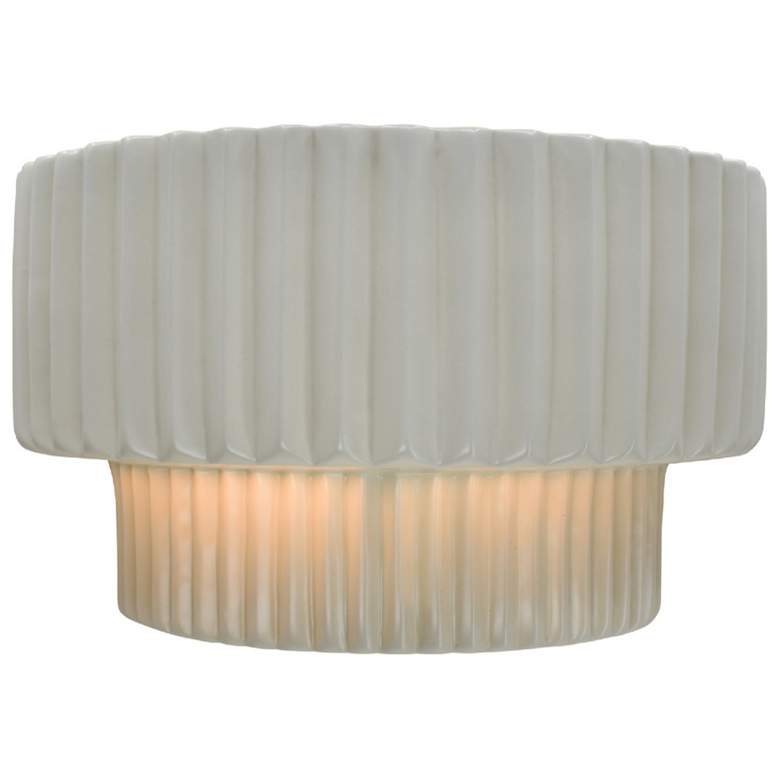 Image 1 Ambiance 6" Matte White Tier Pleated ADA Wall Sconce