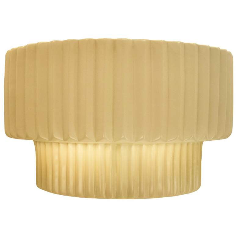 Image 2 Ambiance 6" Muted Yellow Tier Pleated ADA Wall Sconce