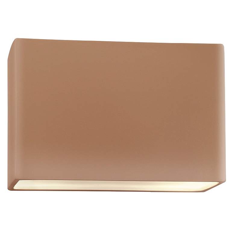 Image 1 Ambiance 6" Open Adobe Small Rectangle Wide ADA Outdoor LED Wall Sconc