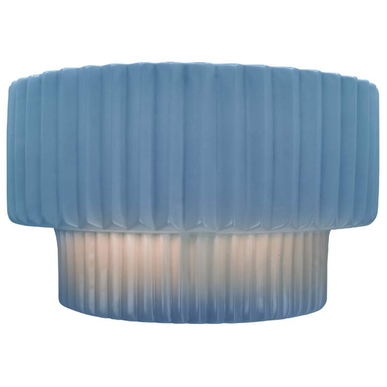 Image 1 Ambiance 6" Sky Blue Tier Pleated ADA Wall Sconce