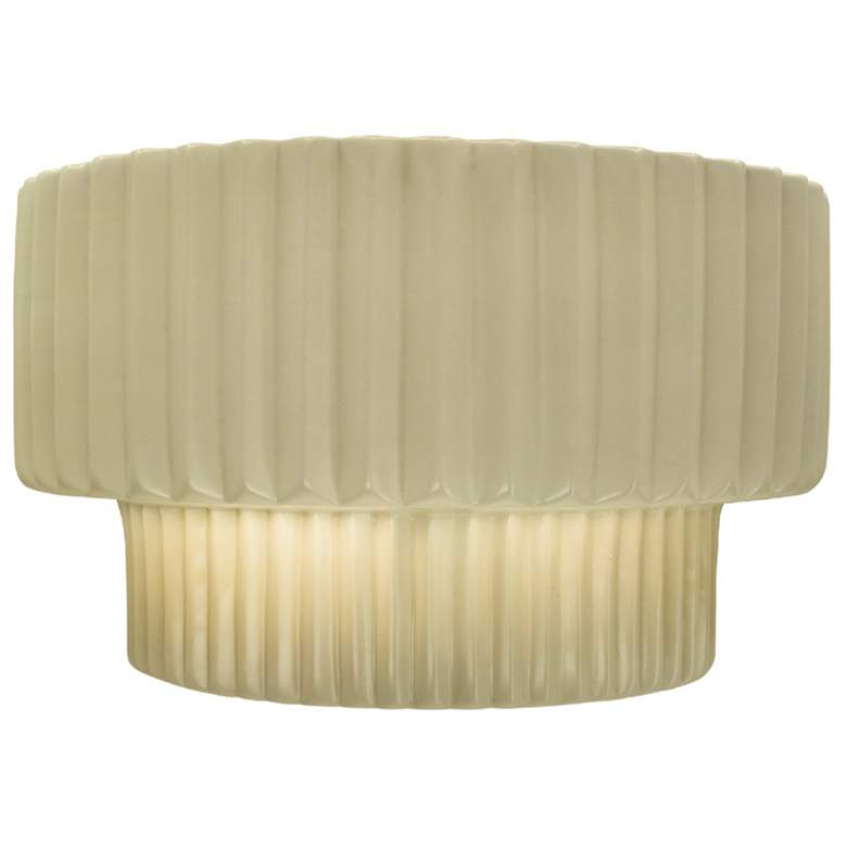 Image 1 Ambiance 6" Vanilla Gloss Tier Pleated ADA Wall Sconce