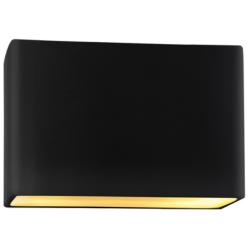 Ambiance 6&quot;H Carbon Black Gold Wide Rectangle ADA Sconce