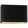 Ambiance 6"H Carbon Black Gold Wide Rectangle ADA Sconce