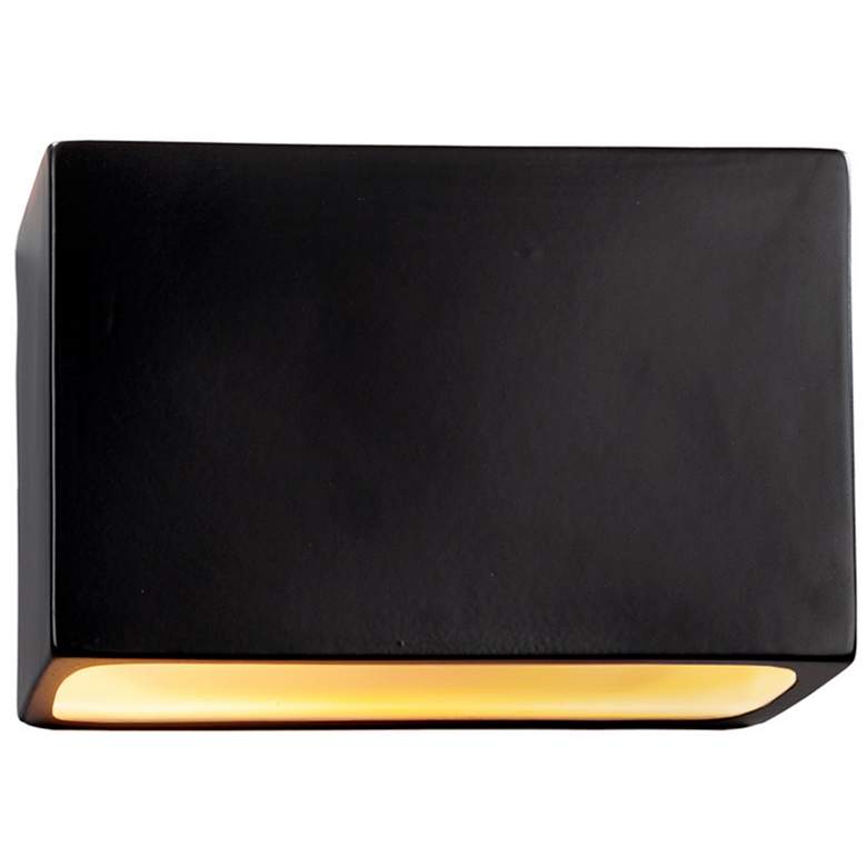 Image 1 Ambiance 6"H Carbon Black Wide Rectangle Closed ADA Sconce