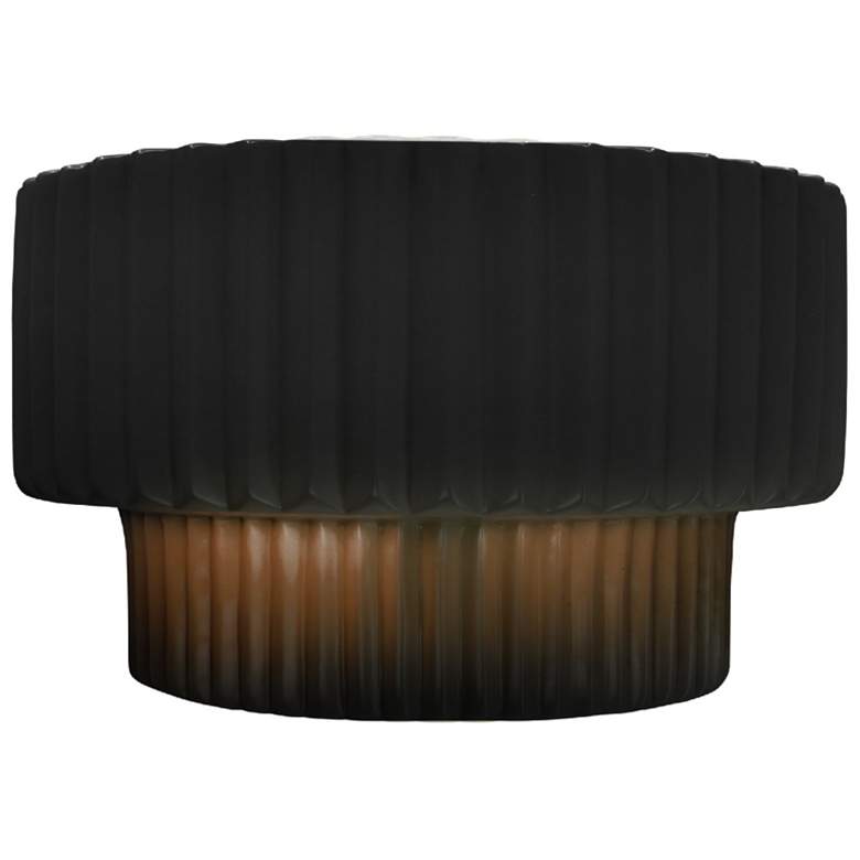 Image 1 Ambiance 6"H Carbon Matte Black Tier Pleated ADA LED Wall Sconce
