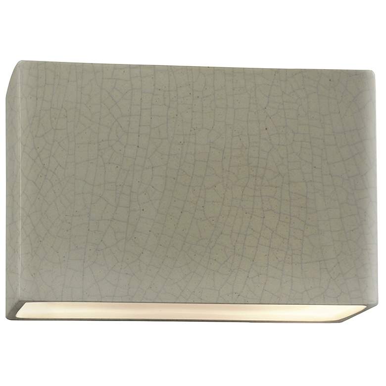 Image 1 Ambiance 6 inchH Celadon Crackle Wide Rectangle ADA Wall Sconce