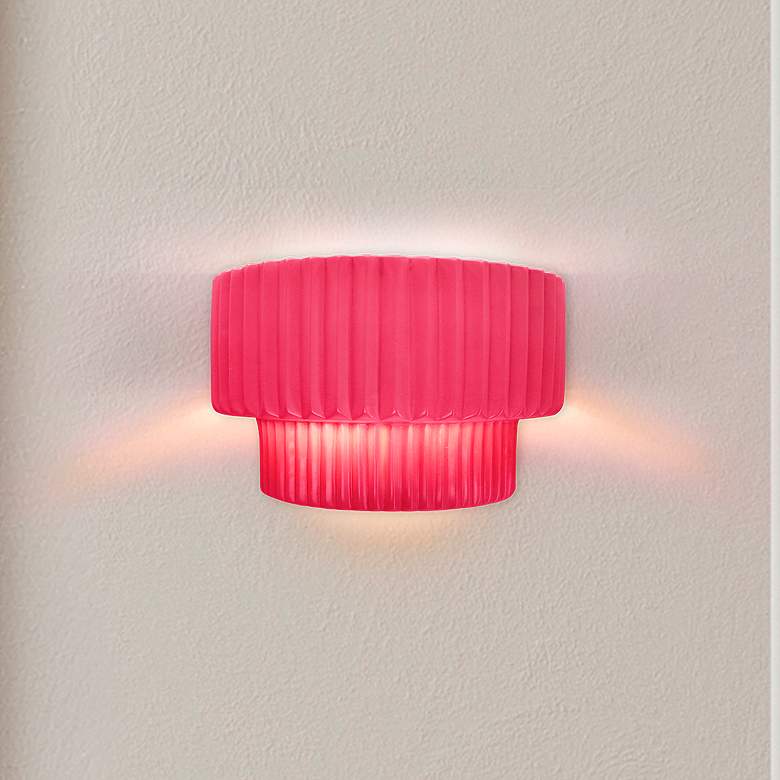 Image 1 Ambiance 6"H Cerise Tier Pleated ADA LED Wall Sconce