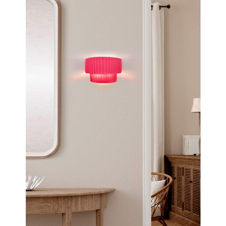 Image 3 Ambiance 6"H Cerise Tier Pleated ADA LED Wall Sconce more views
