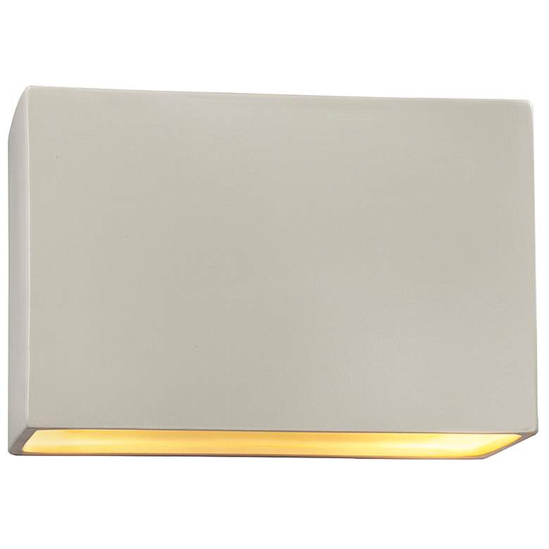 Image 1 Ambiance 6"H Matte White Gold Wide Rectangle ADA Wall Sconce