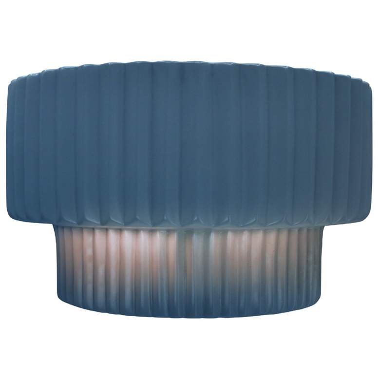Image 1 Ambiance 6"H Midnight Sky/Matte White Tier Pleated ADA LED Wall Sconce