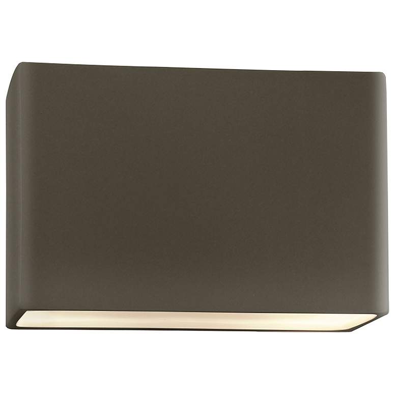 Image 1 Ambiance 6 inchH Pewter Green Wide Rectangle LED ADA Wall Sconce