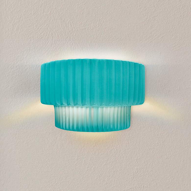 Image 1 Ambiance 6"H Reflecting Pool Tier Pleated ADA LED Wall Sconce
