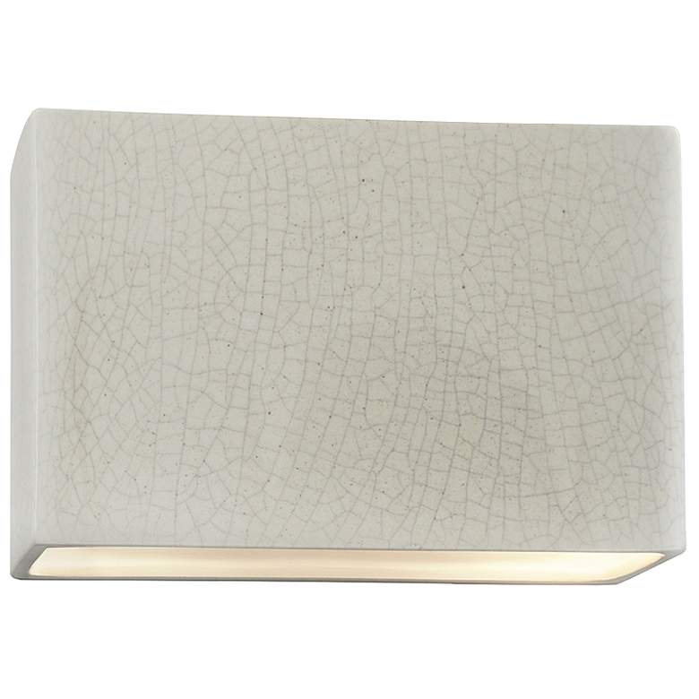 Image 1 Ambiance 6 inchH White Crackle Wide Rectangle Closed ADA Sconce