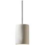 1_Ambiance 7"W Polished Chrome and Bisque Ceramic Mini Pendant