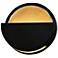 Ambiance 8" High Matte Black And Gold ADA Dome LED Uplight Wall Sconce